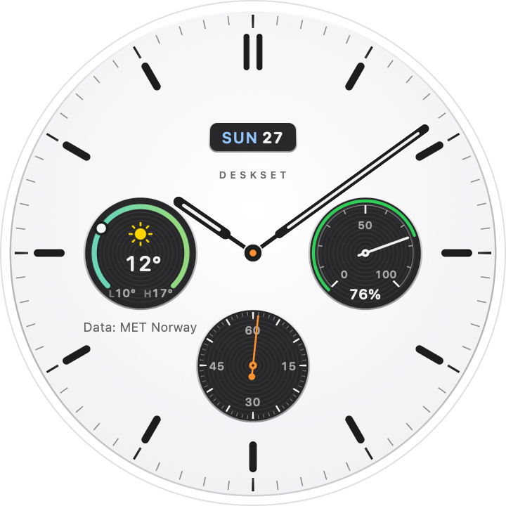 The native Stationery chronograph clock widget