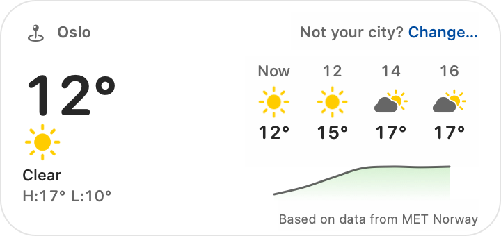 The native Stationery weather widget